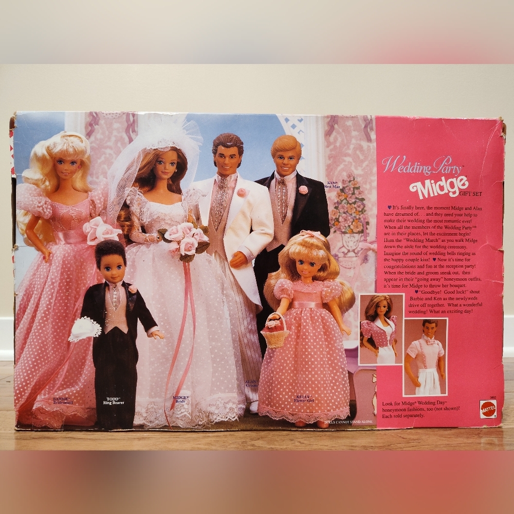 Vintage Wedding Party Midge Gift Set 1990 Mattel Barbie Set 9852